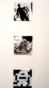 Stephanie Ramírez, Sin título Impresión digital . Natasha Laracuente, Lo mejor de mi vida, Tinta china y bolígrafo sobre papel. Grace Santana, Descargando la Memoria. Acrílico sobre papel