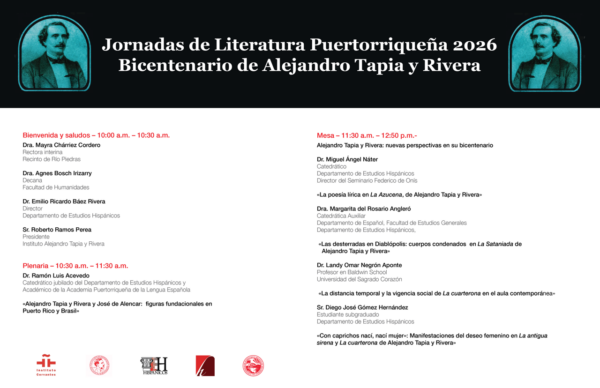 programa Jornadas de Literatura Puertorriqueña 2026